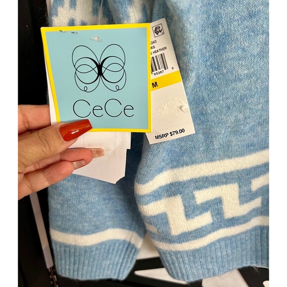 CeCe Fair Isle pattern warm turtleneck sweater. Size M. oversized NWT - Picture 2 of 7